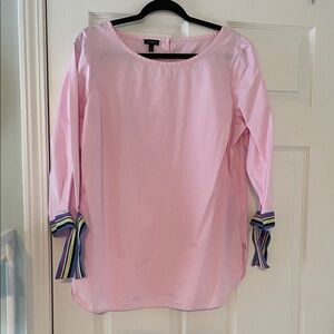 Talbots Light Pink Blouse with Striped Cuffs